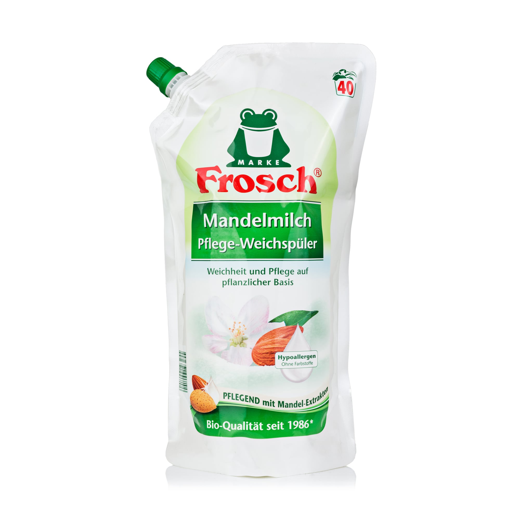 Кондиціонер-ополіскувач для білизни Frosch Мигдальне молочко, 40 циклів прання, 1 л